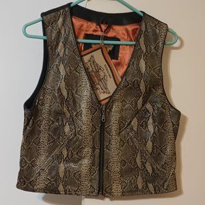 HARLEY DAVIDSON Motorcycles Women's Medium 100% Leather Snake Python Biker Vest